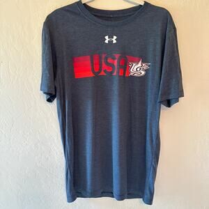 Under Armour | Mens Navy Blue Fading Fast USA Baseball Logo T-Shirt NEW Medium
